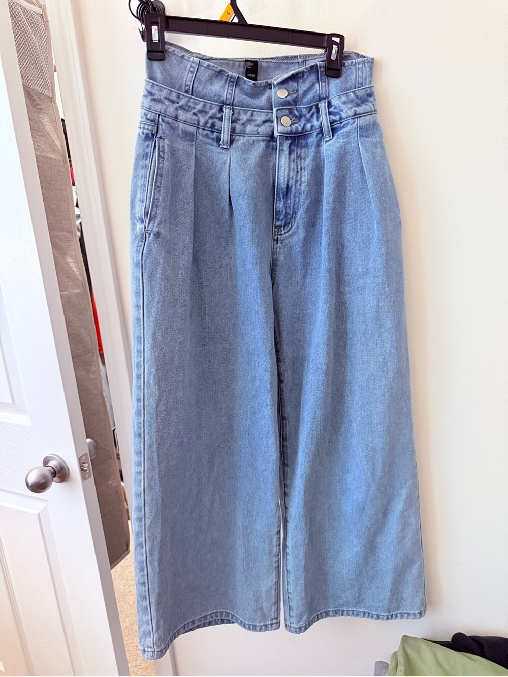 Cider Light Blue Wide Leg Jeans - Flare High Waist Size Medium